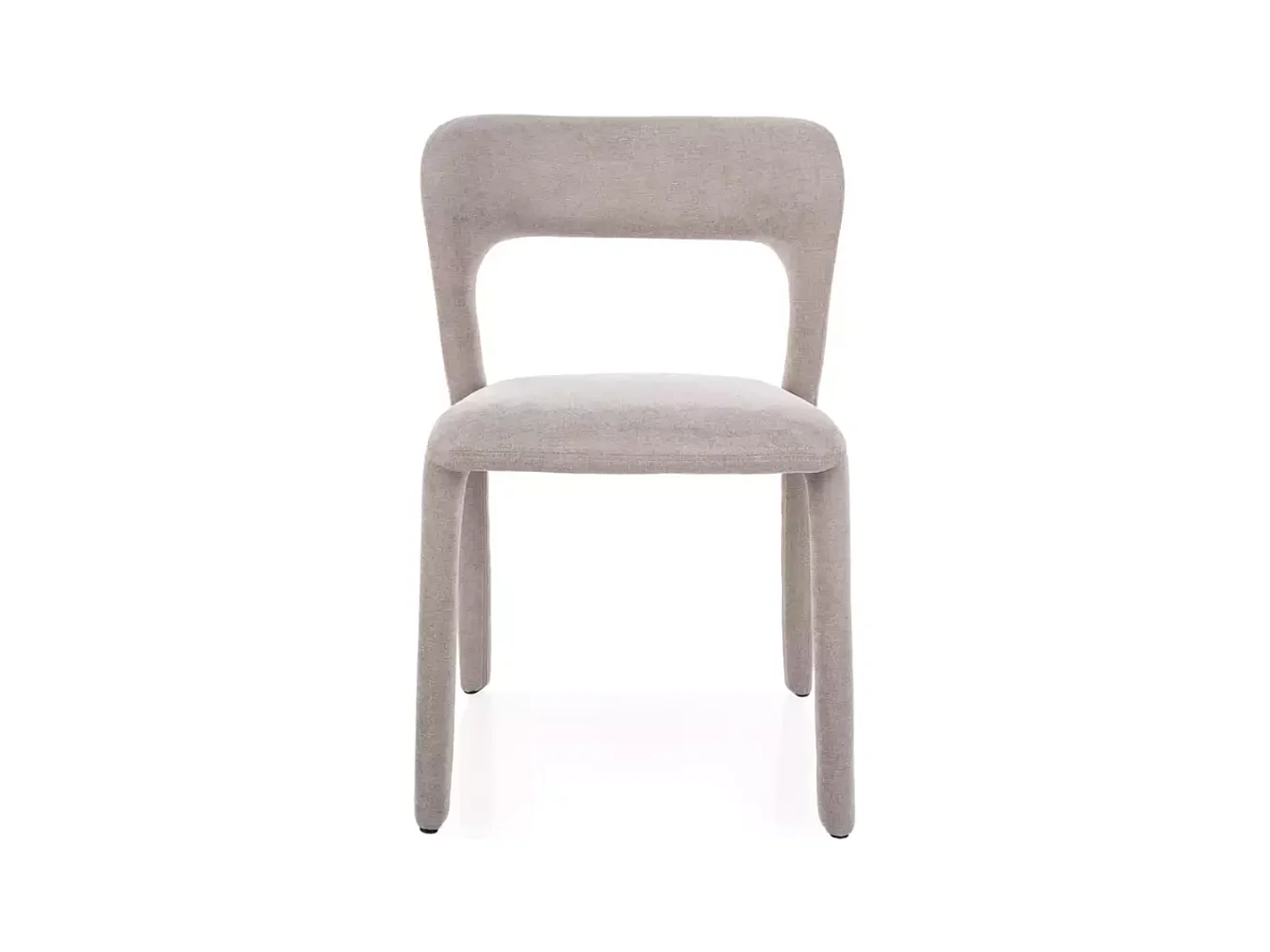 Chaise design en tissu beige entièrement recouverte, assise moelleuse VINIO