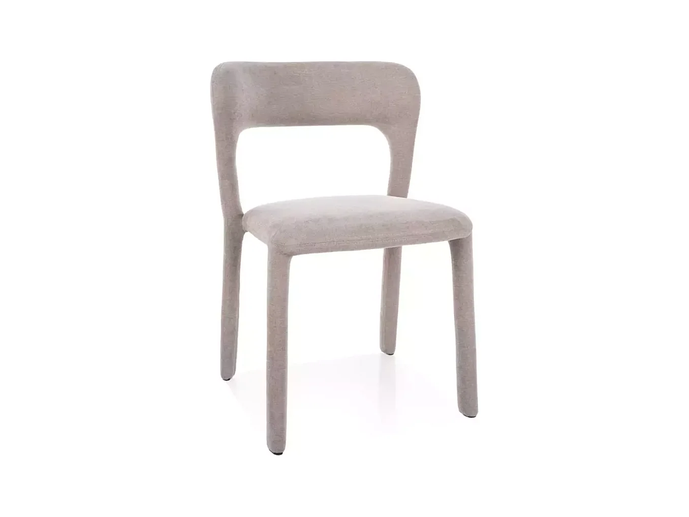 Chaise design en tissu beige entièrement recouverte, assise moelleuse VINIO