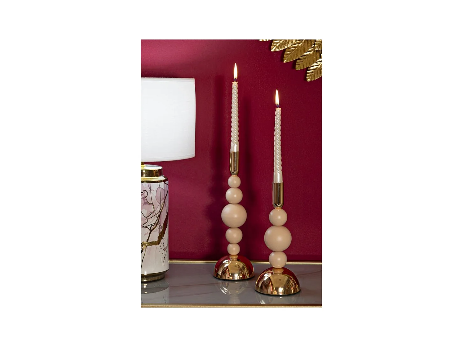 Kaarsenhouder MF936, Goud, 10x10x29,5 cm, Epikasa
