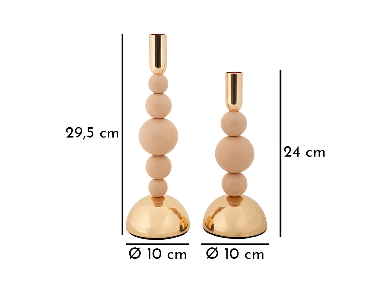 Kaarsenhouder MF936, Goud, 10x10x29,5 cm, Epikasa