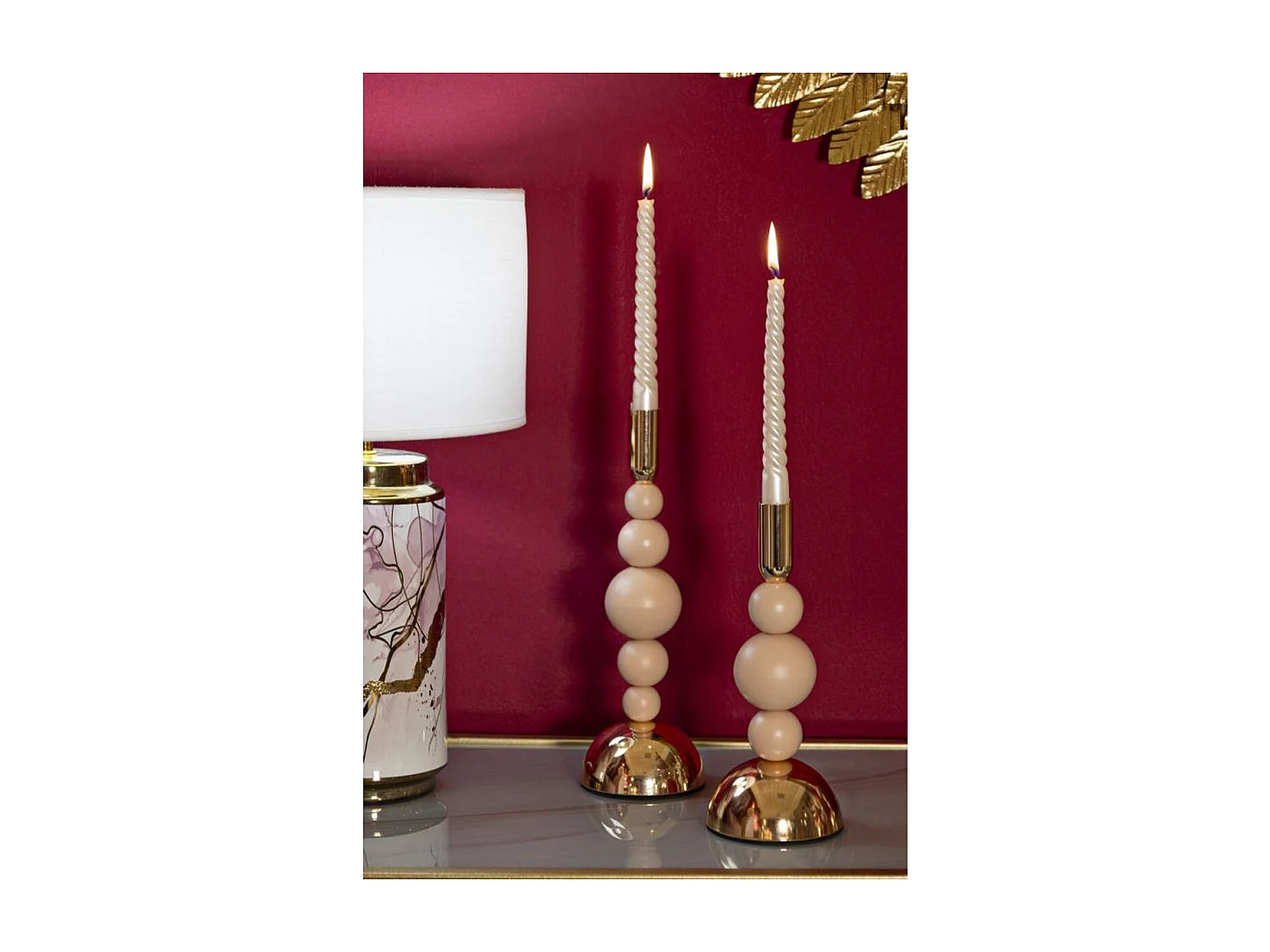 Kaarsenhouder MF936, Goud, 10x10x29,5 cm, Seven Design