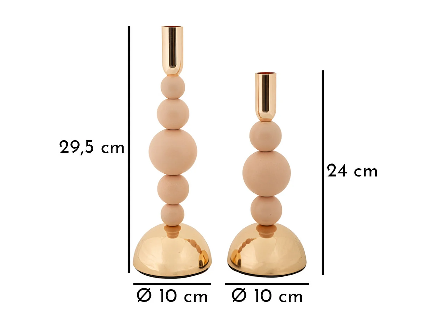 Kaarsenhouder MF936, Goud, 10x10x29,5 cm, Seven Design