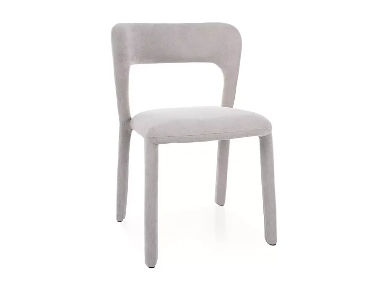 Chaise design recouverte entièrement de tissu gris VINIO