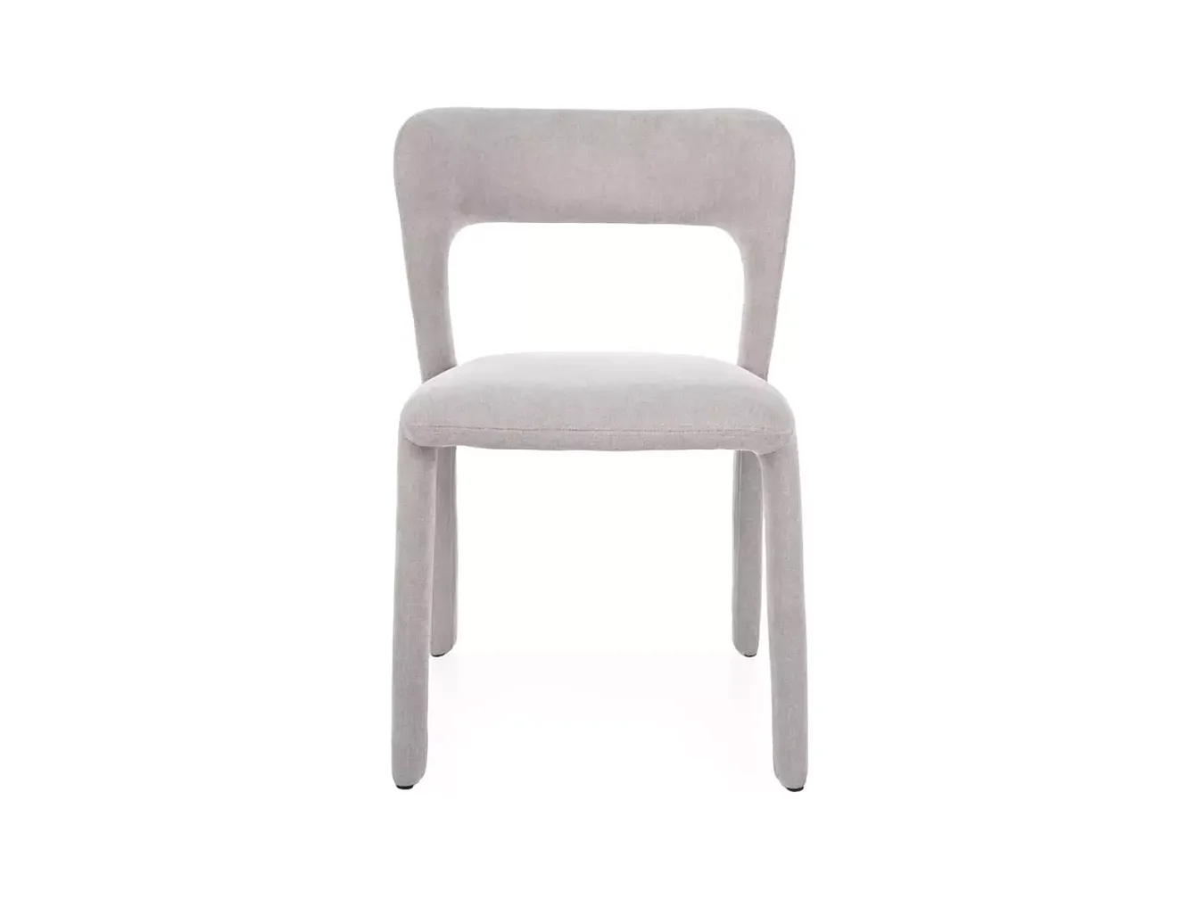 Chaise design recouverte entièrement de tissu gris VINIO