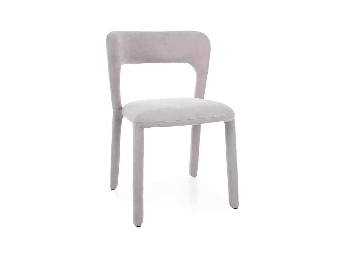 Chaise design recouverte entièrement de tissu gris VINIO