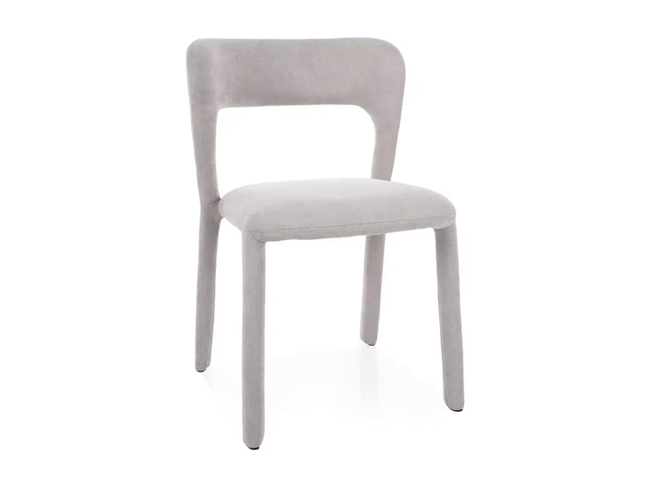 Chaise design recouverte entièrement de tissu gris VINIO