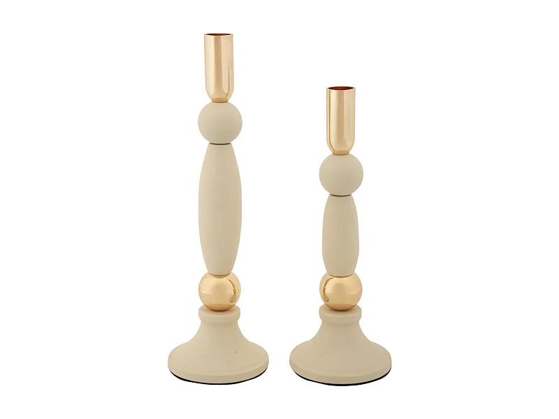 Portavelas MF941, Beige, 9,5x9,5x30 cm, Seven Design