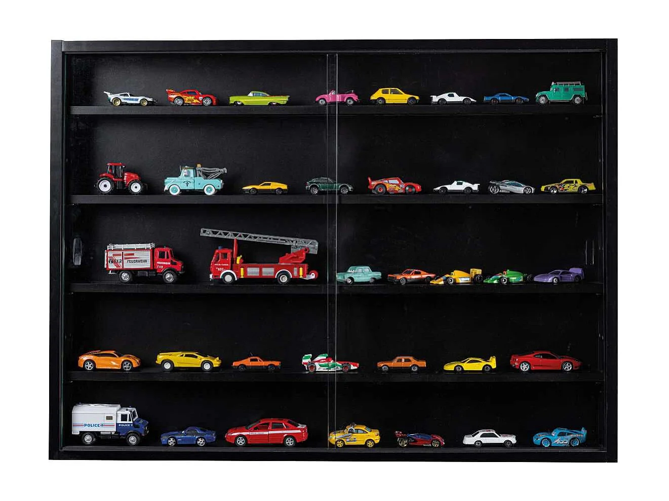 Vitrine Murale 5 Compartiments Noire - COLLECT