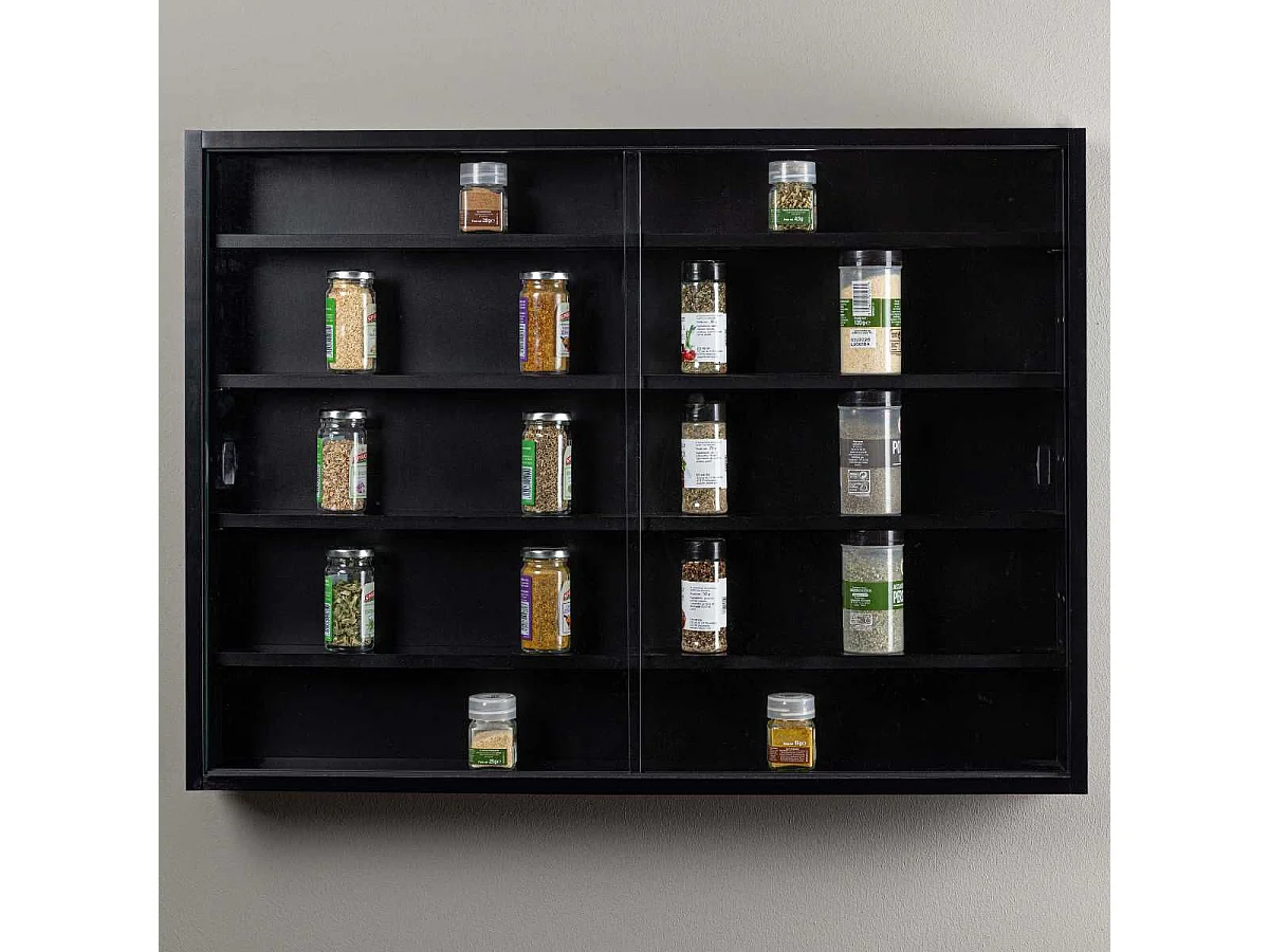 Vitrine Murale 5 Compartiments Noire - COLLECT