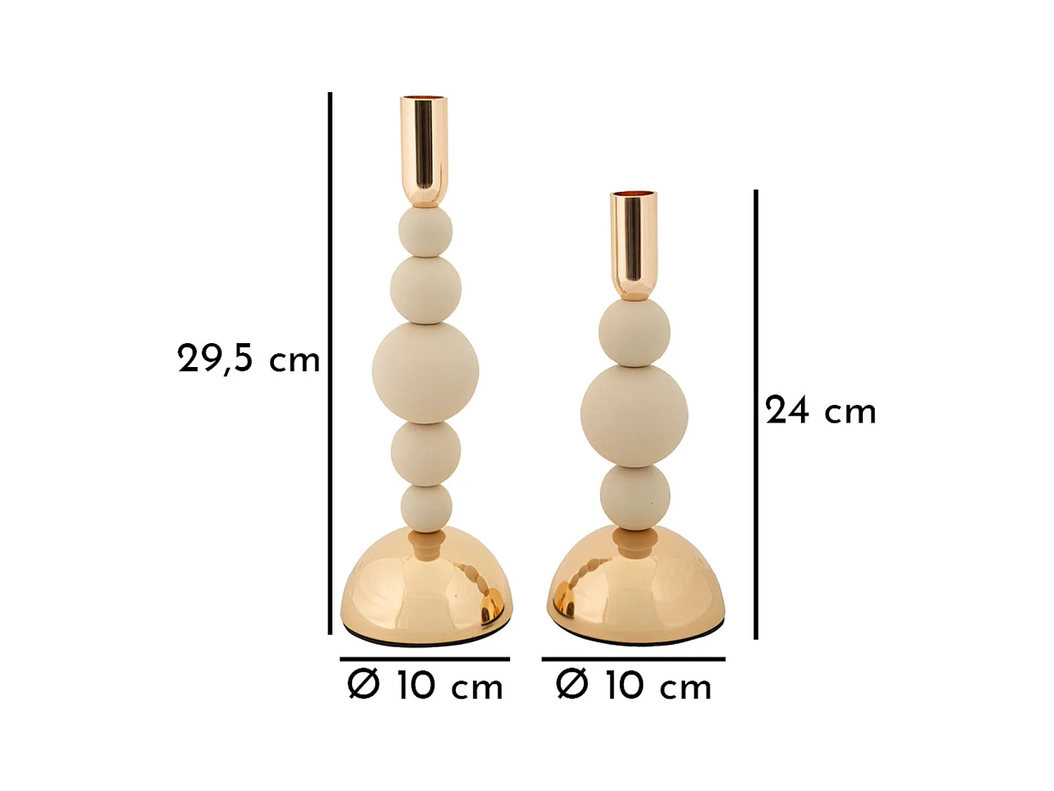 Bougeoir MF935, Beige, 10x10x29,5 cm, Epikasa