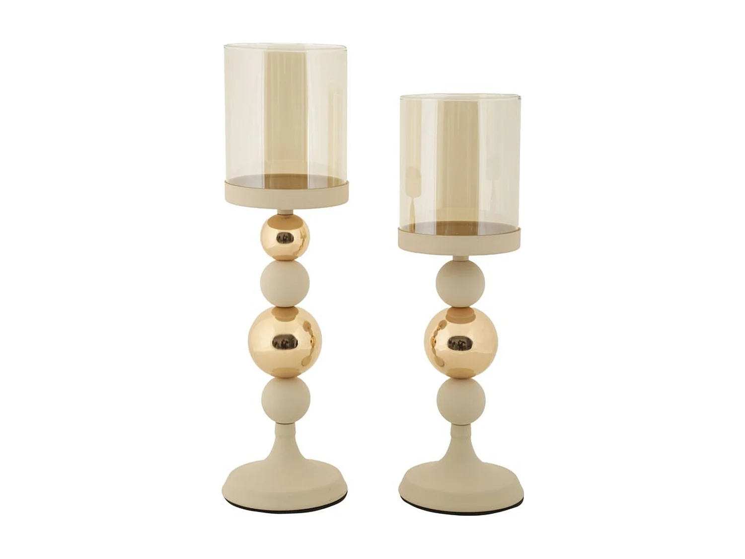 Świecznik MF937, Beżowy, 10x10x36 cm, Seven Design