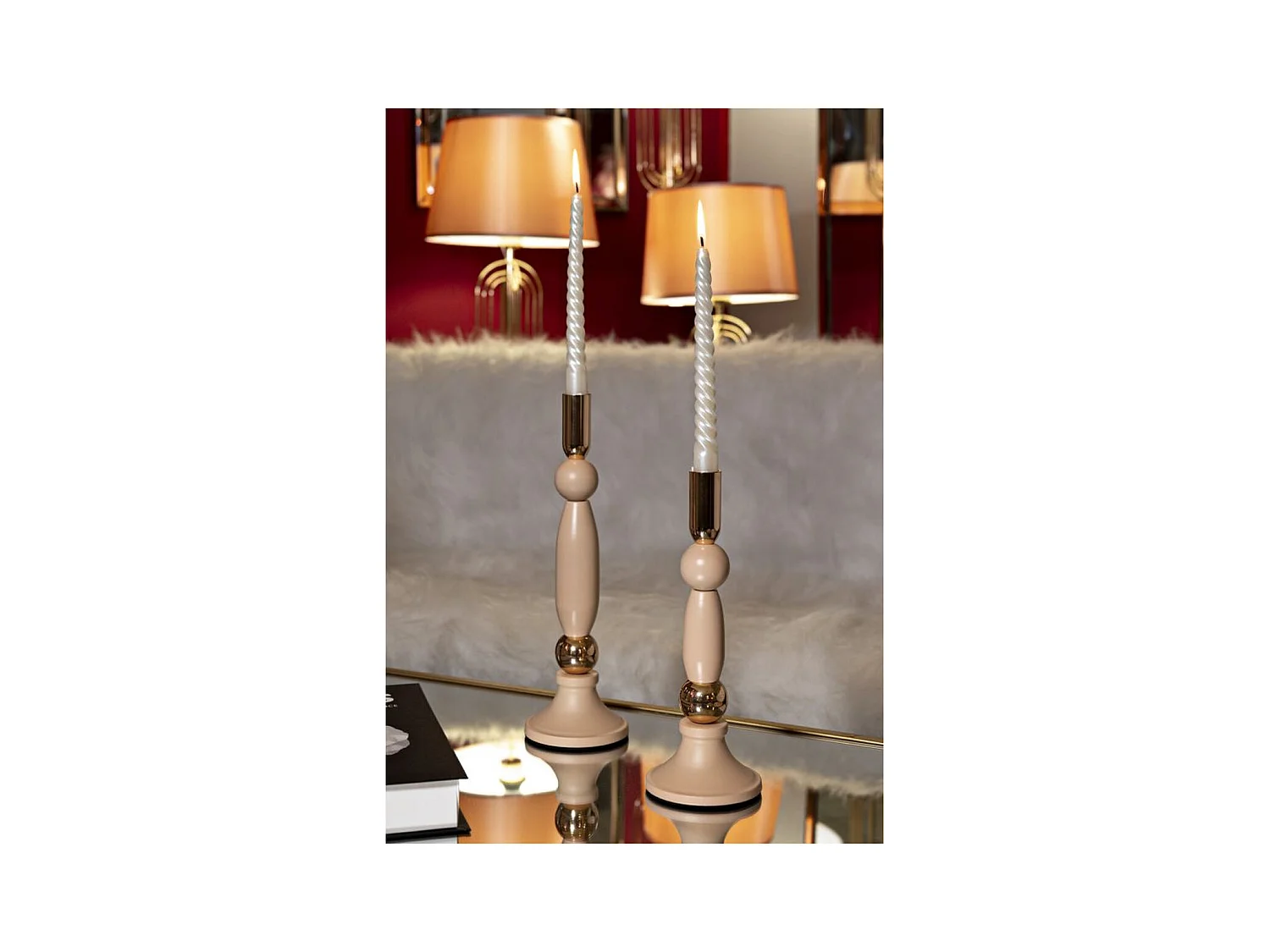 Bougeoir MF942, Or, 9,5x9,5x30 cm, Epikasa