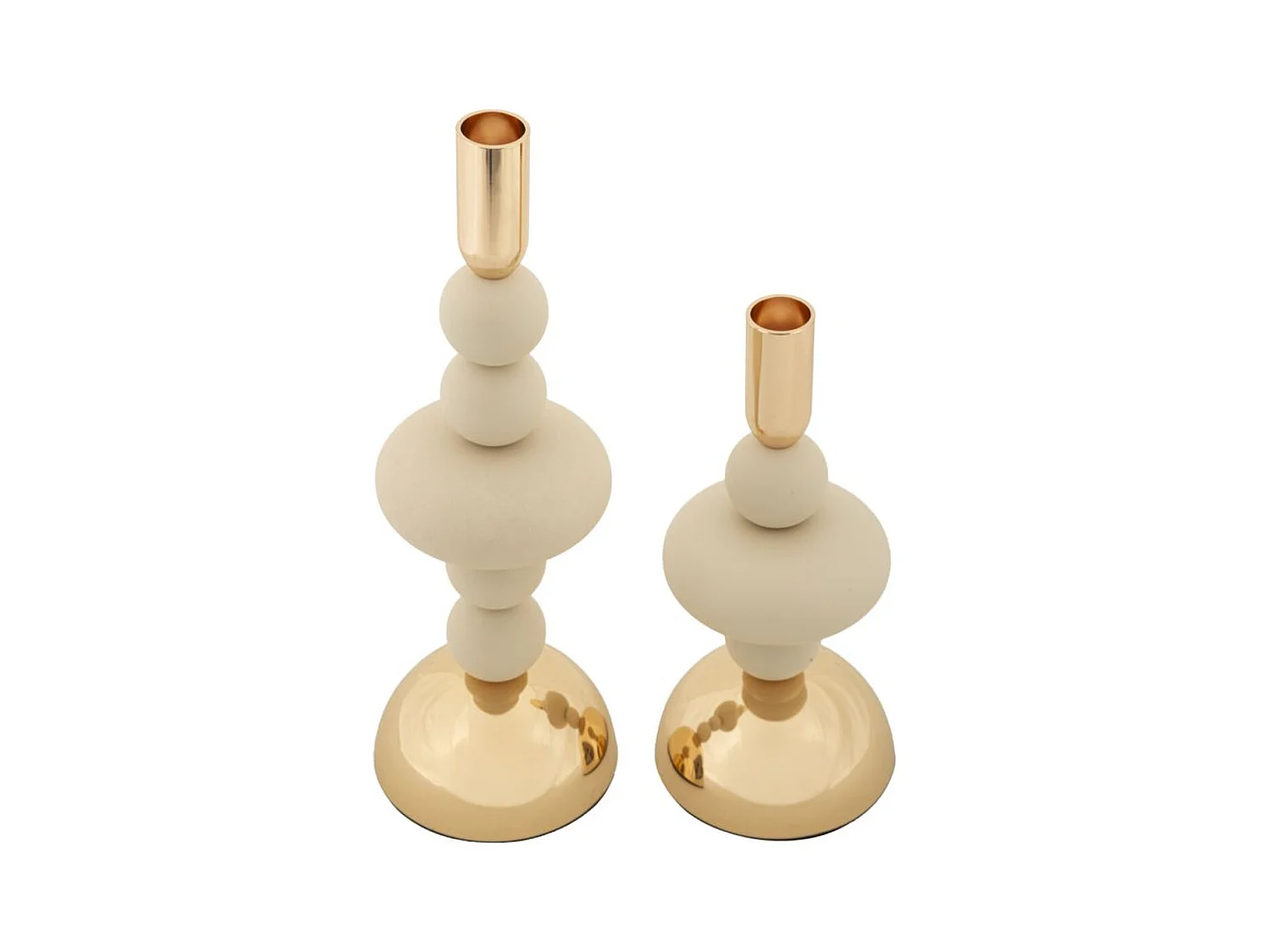 Portavelas MF925, Beige, 10x10x30 cm, Epikasa