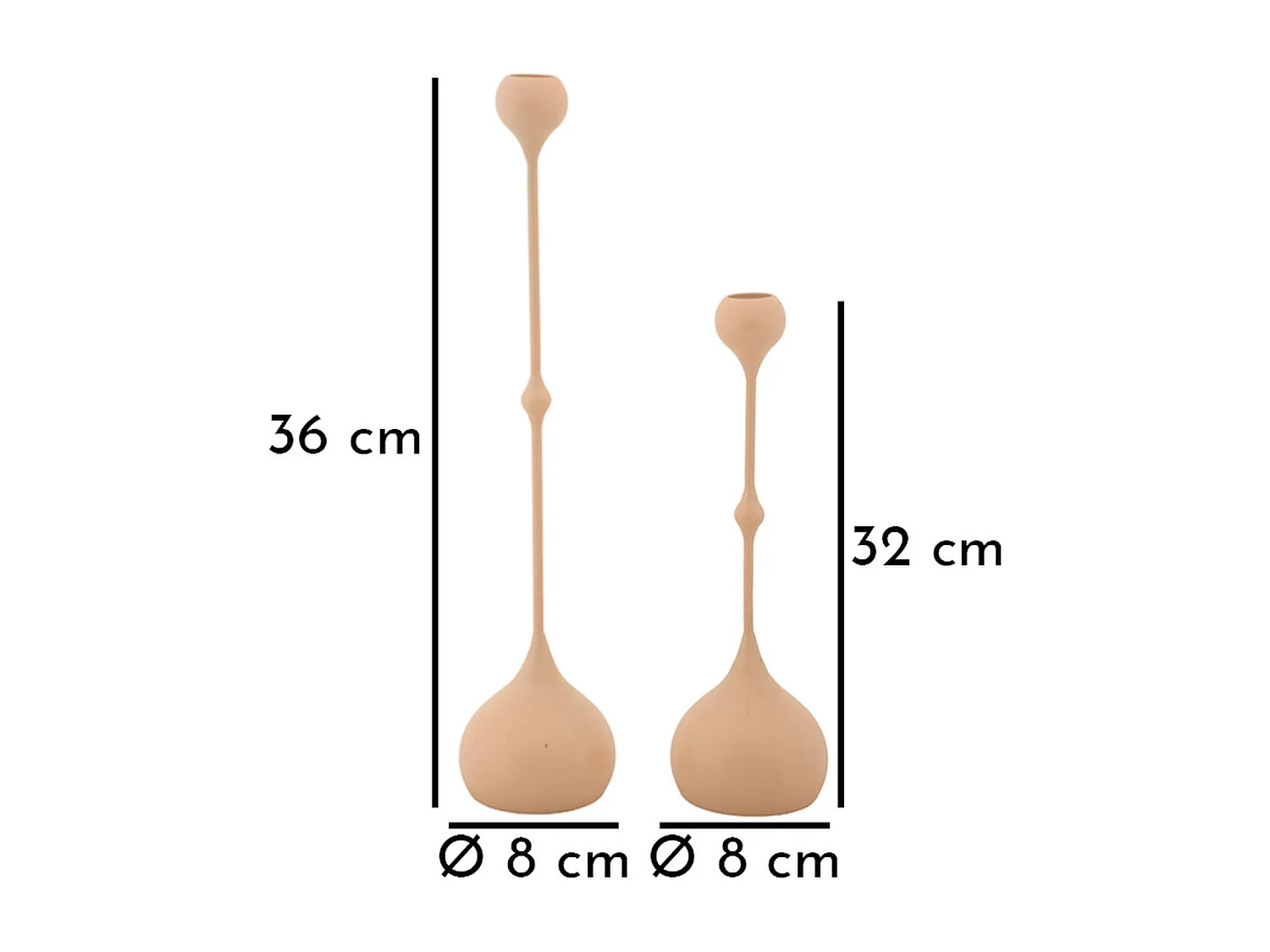Bougeoir MF940, Or, 8x8x37 cm, Seven Design