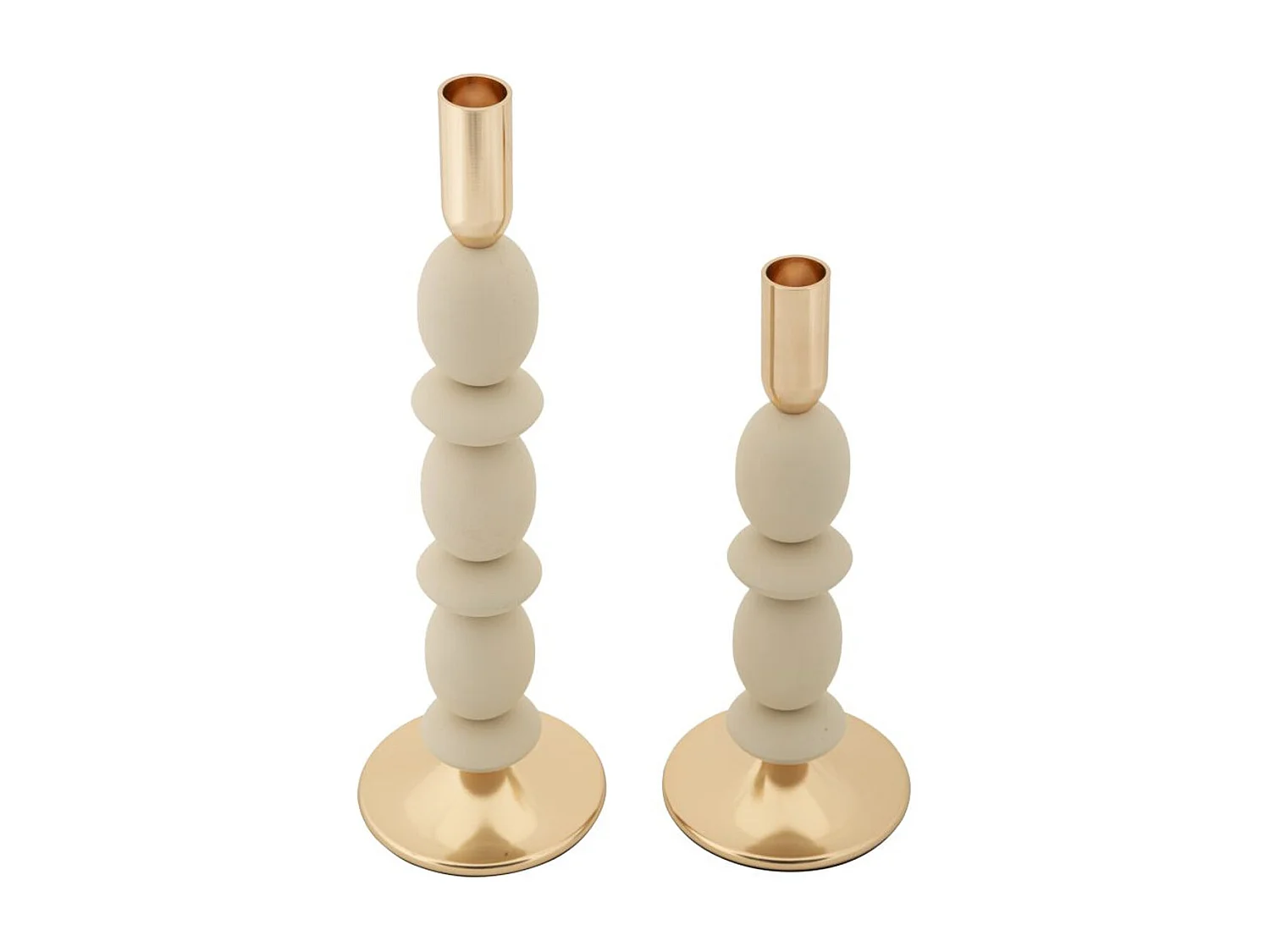 Świecznik MF929, Beżowy, 10x10x33,5 cm, Seven Design
