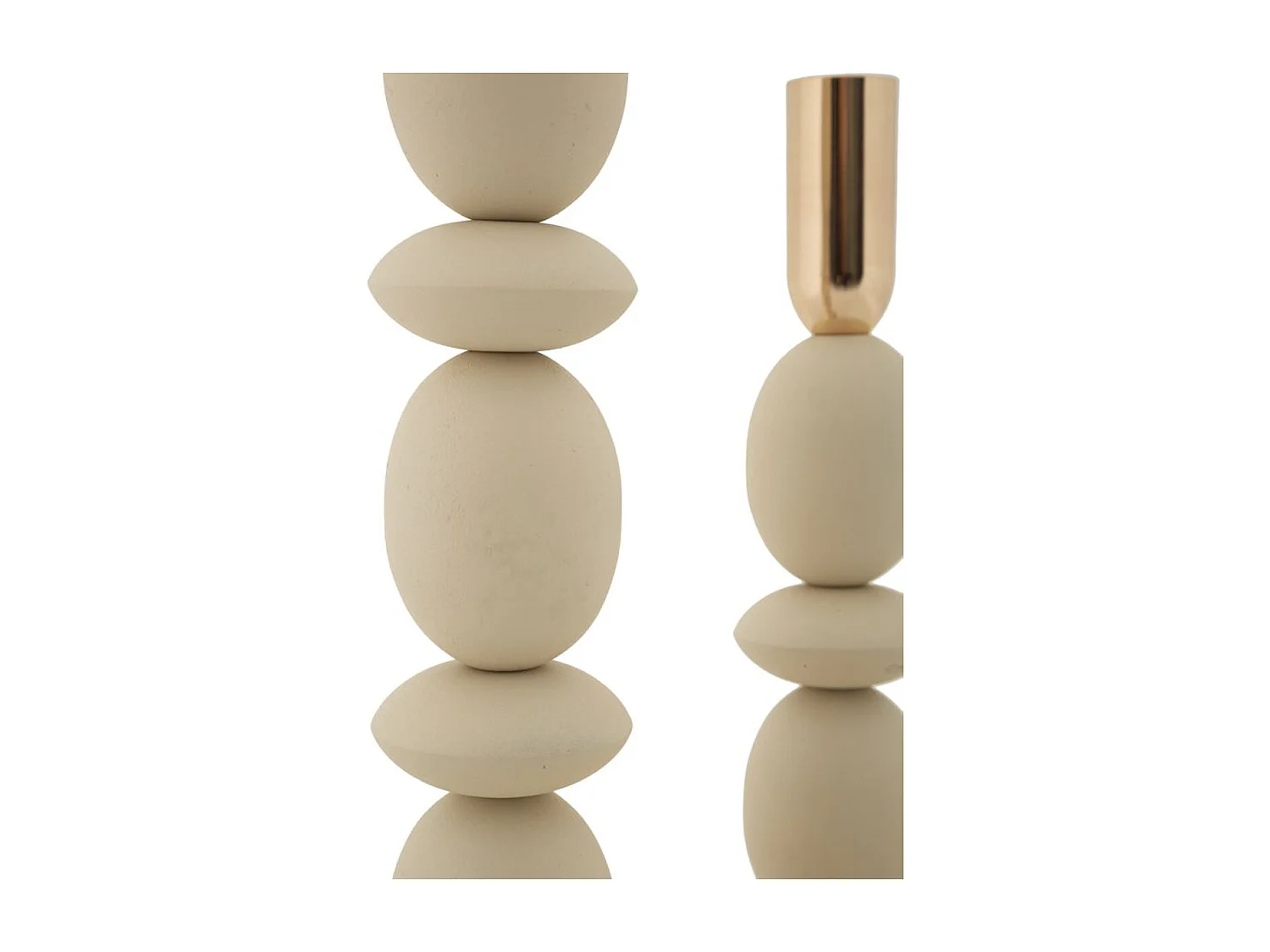 Świecznik MF929, Beżowy, 10x10x33,5 cm, Seven Design