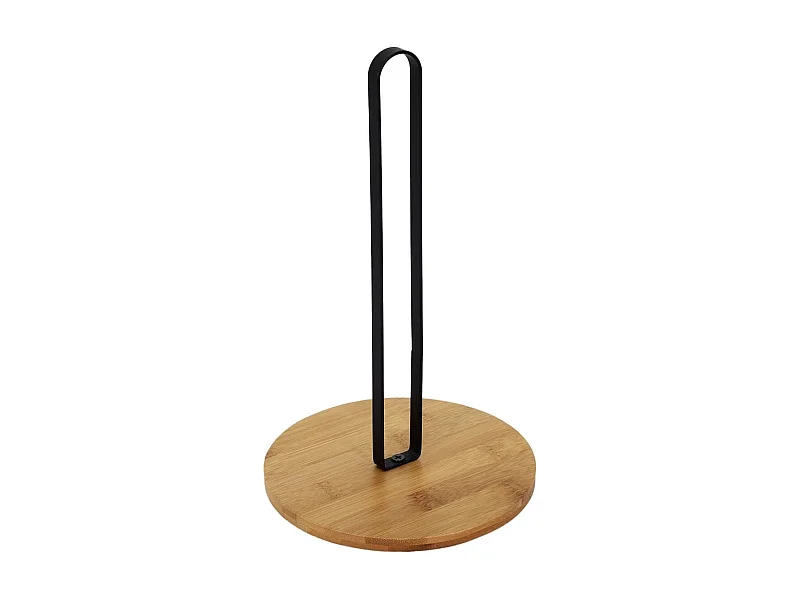 Support pour rouleau d'essuie tout en bambou et métal