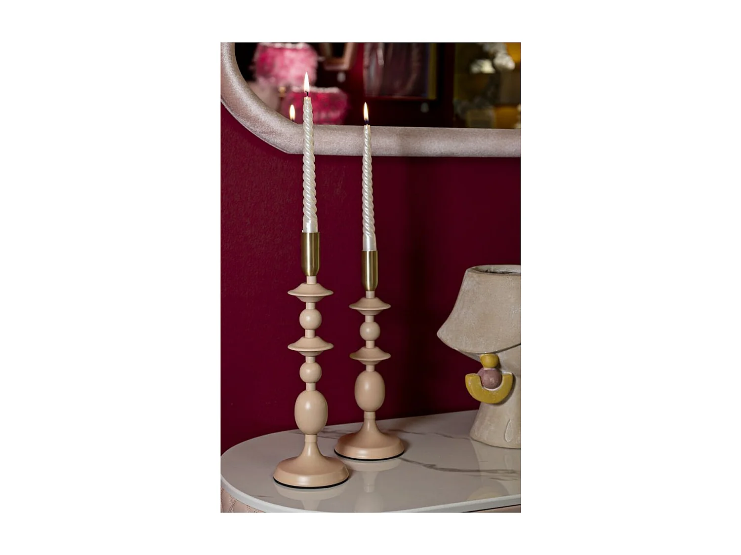 Bougeoir MF934, Or, 10x10x33 cm, Seven Design