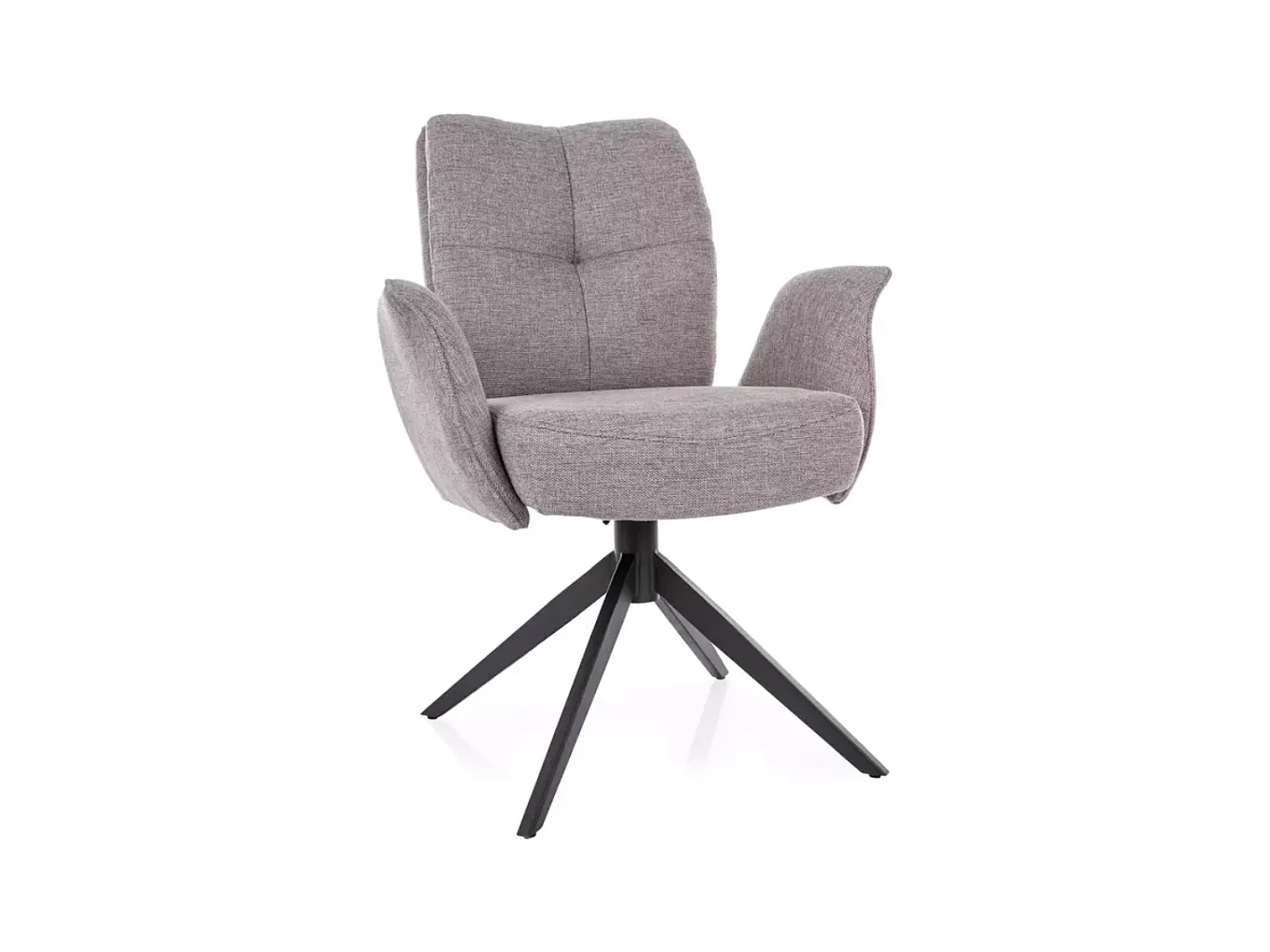 Chaise pivotante gris avec accoudoirs et assise à ressorts retour auto LOPAZY