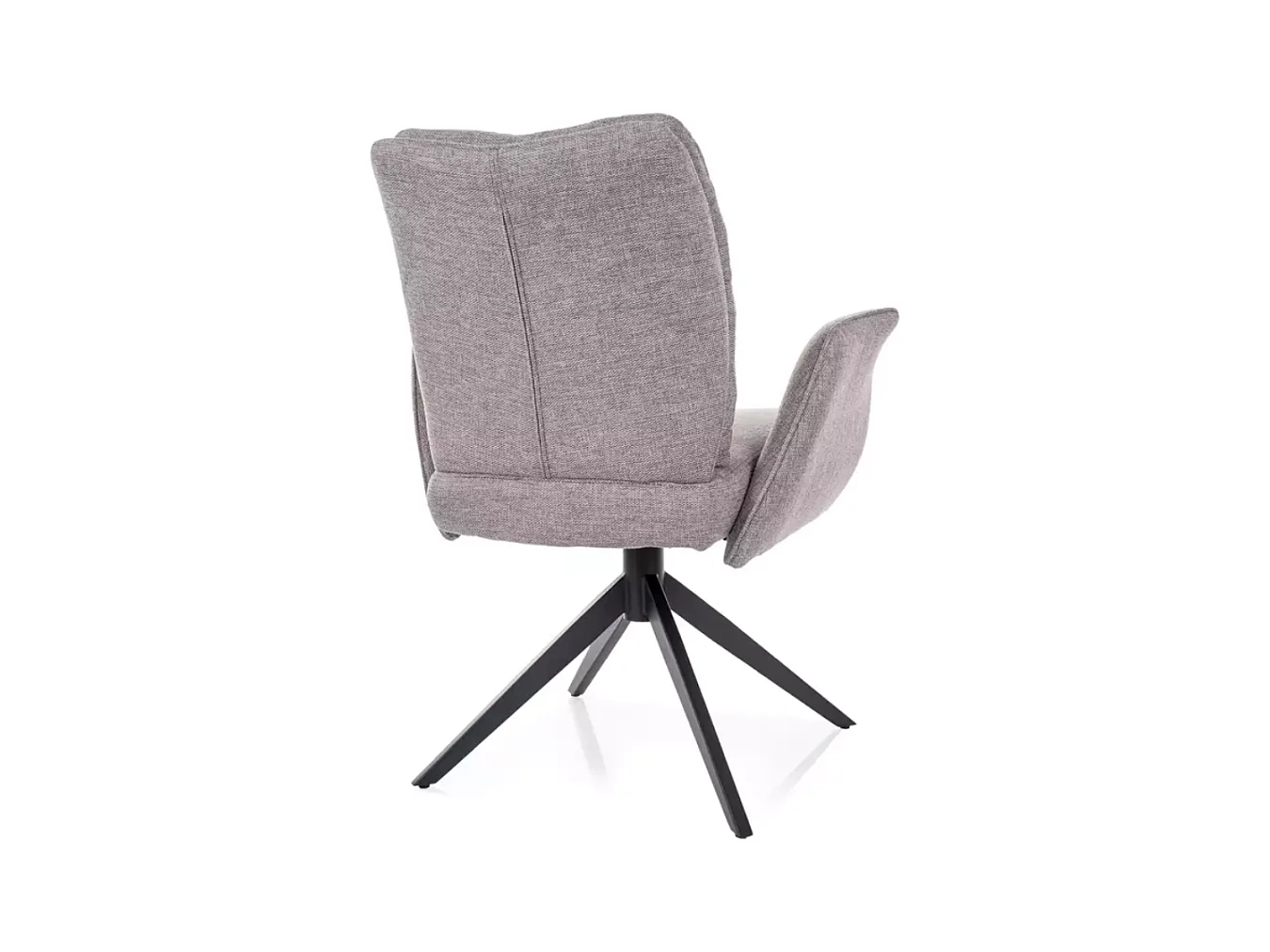 Chaise pivotante gris avec accoudoirs et assise à ressorts retour auto LOPAZY