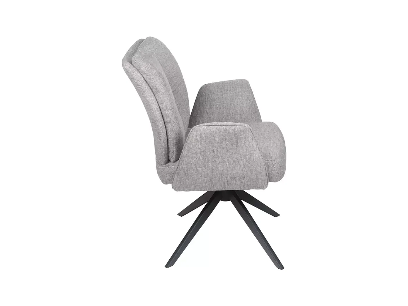 Chaise pivotante gris avec accoudoirs et assise à ressorts retour auto LOPAZY