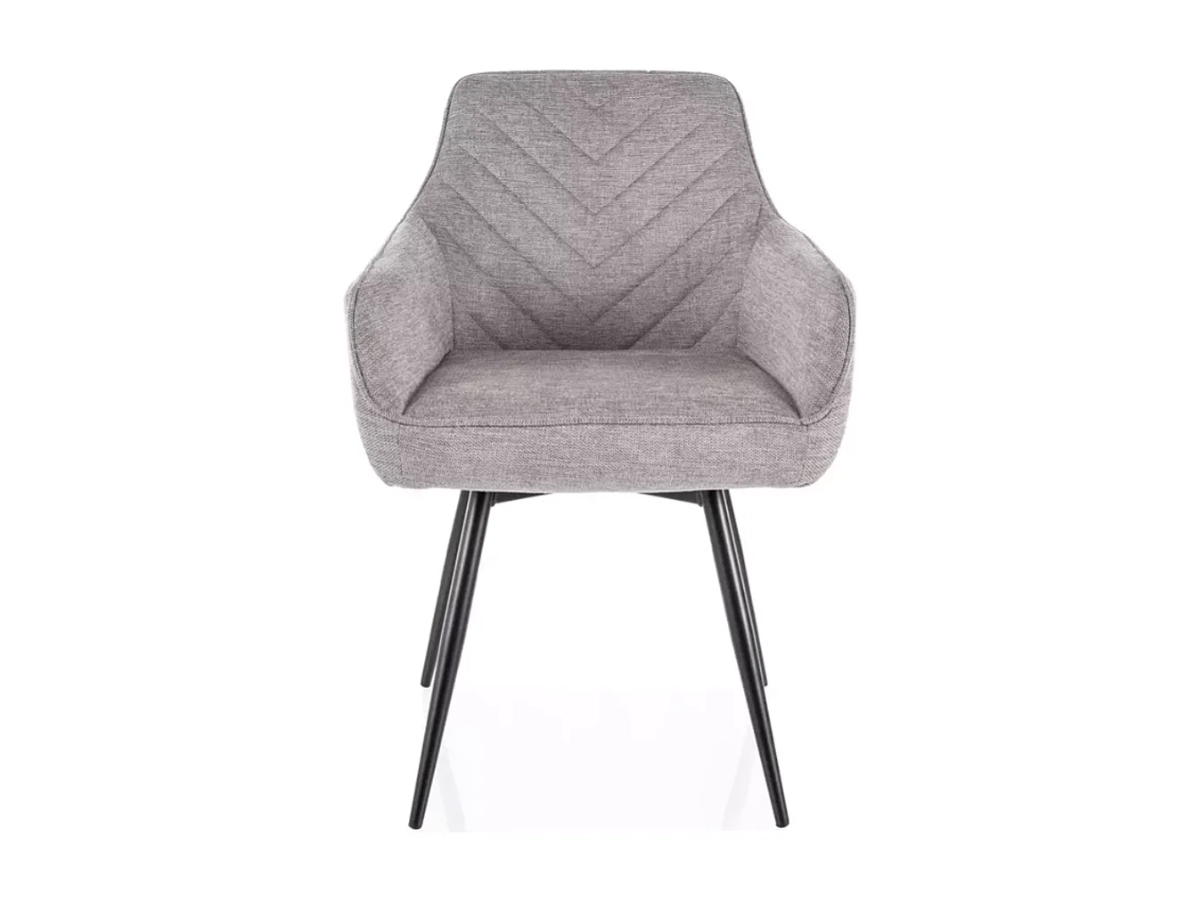 Chaise grise en tissu pivotante et à retour automatique avec pieds métal noir SOLIFE