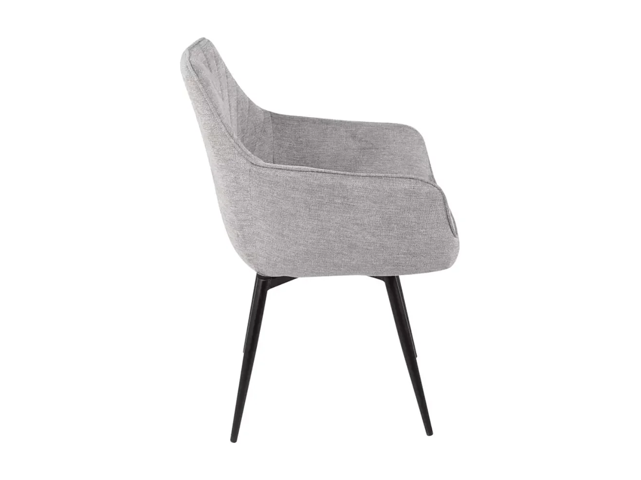 Chaise grise en tissu pivotante et à retour automatique avec pieds métal noir SOLIFE