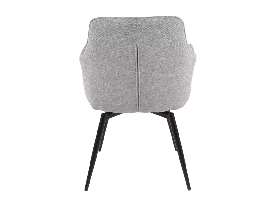 Chaise grise en tissu pivotante et à retour automatique avec pieds métal noir SOLIFE