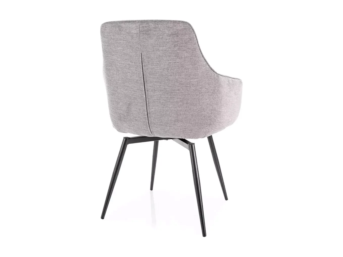 Chaise grise en tissu pivotante et à retour automatique avec pieds métal noir SOLIFE