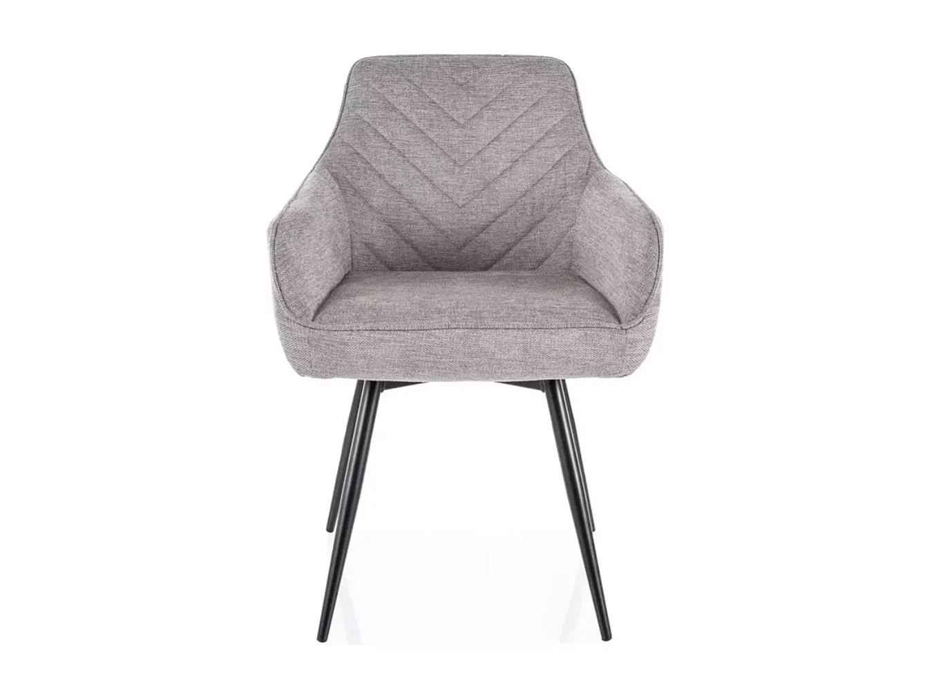 Chaise grise en tissu pivotante et à retour automatique avec pieds métal noir SOLIFE