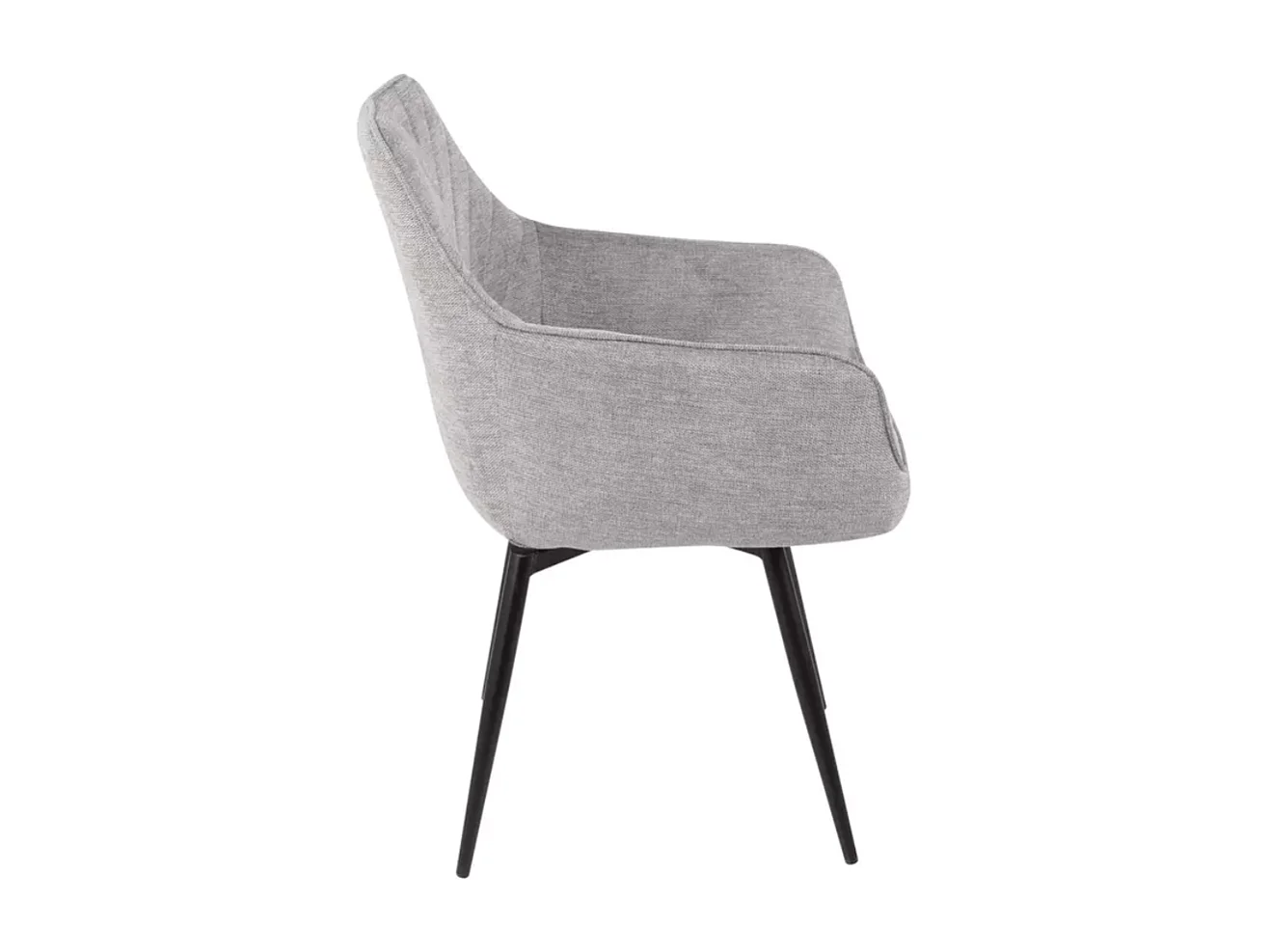 Chaise grise en tissu pivotante et à retour automatique avec pieds métal noir SOLIFE