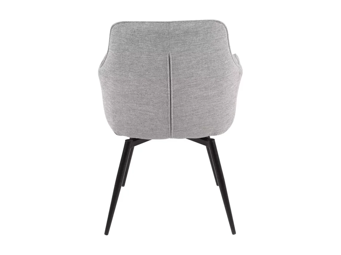 Chaise grise en tissu pivotante et à retour automatique avec pieds métal noir SOLIFE