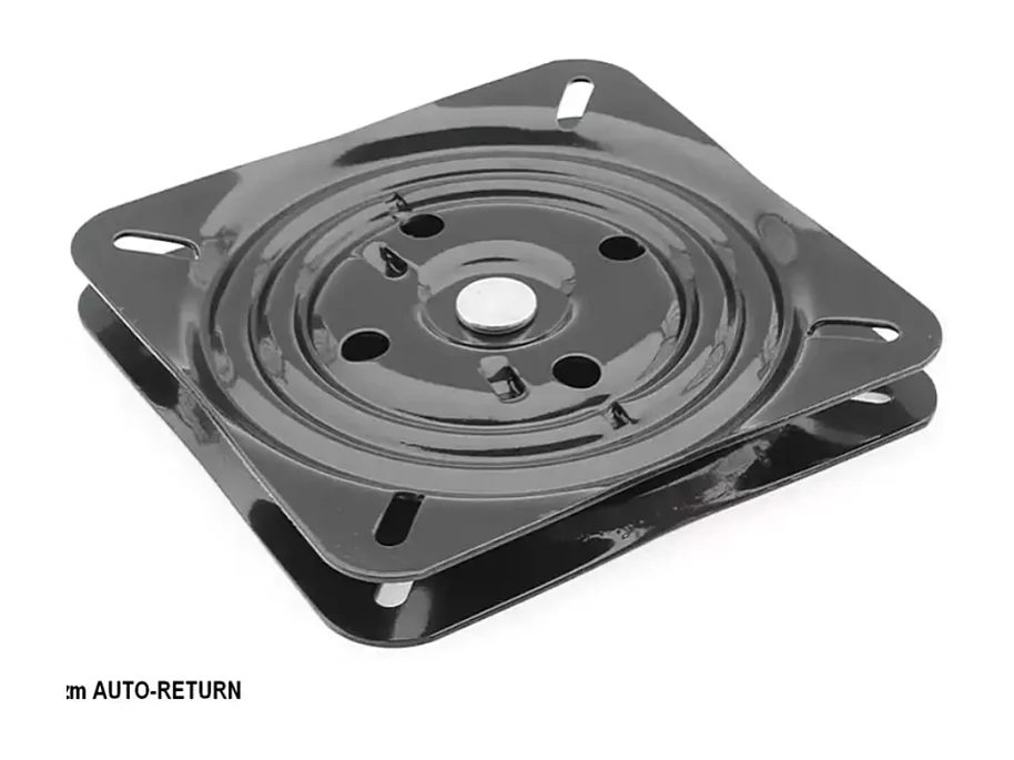 Chaise grise en tissu pivotante et à retour automatique avec pieds métal noir SOLIFE