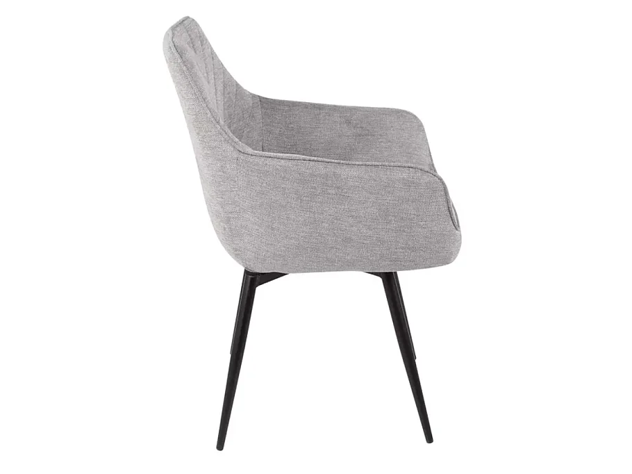 Chaise grise en tissu pivotante et à retour automatique avec pieds métal noir SOLIFE