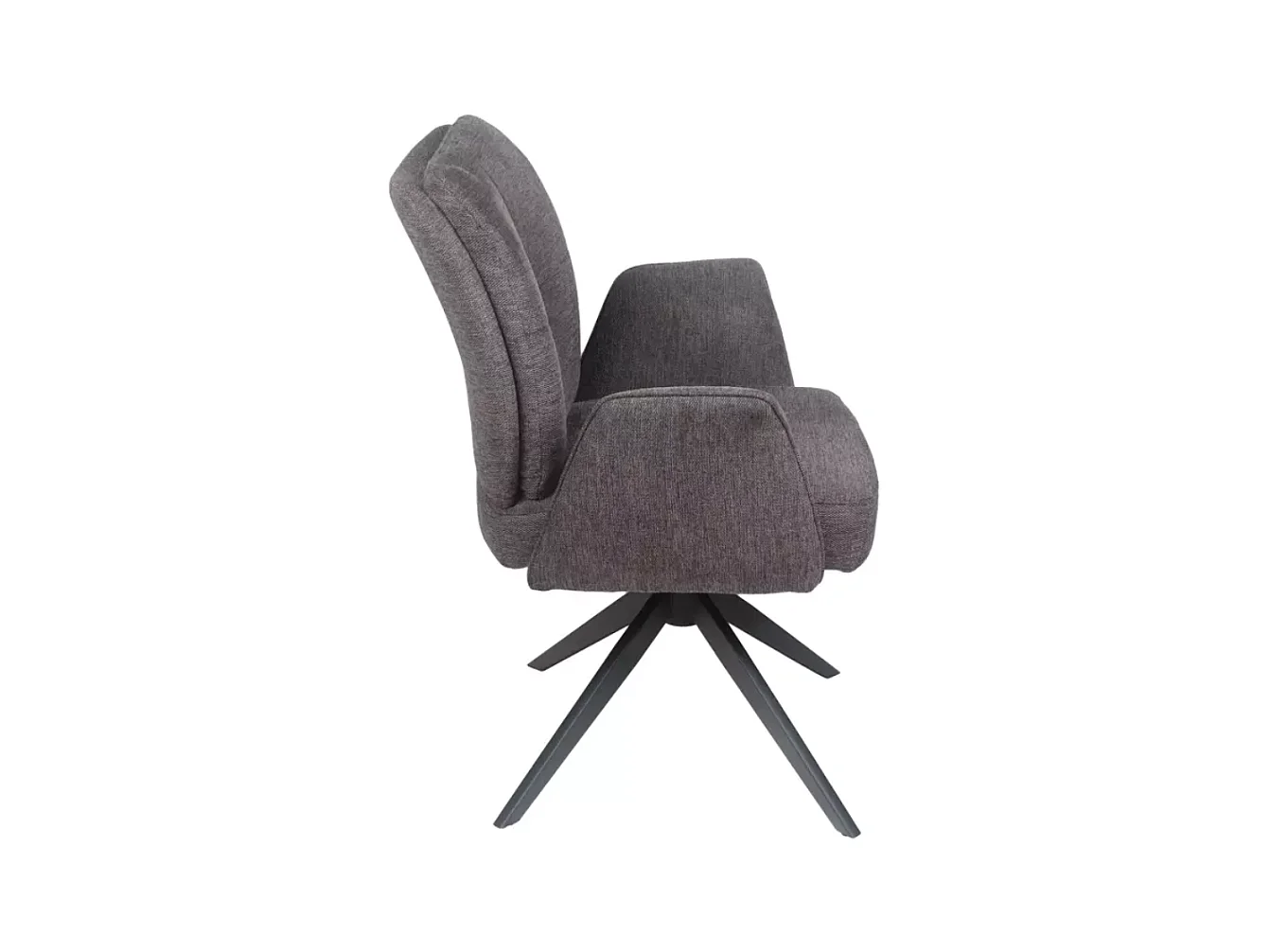 Chaise pivotante cappuccino avec accoudoirs, piètement noir et ressorts LOPAZY