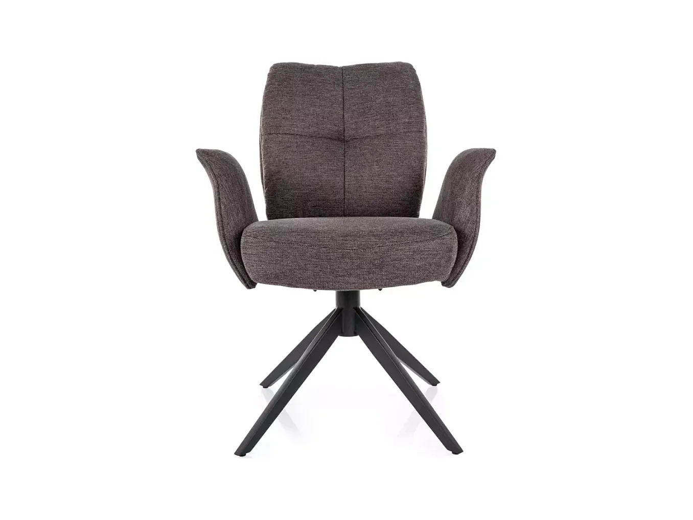 Chaise pivotante cappuccino avec accoudoirs, piètement noir et ressorts LOPAZY