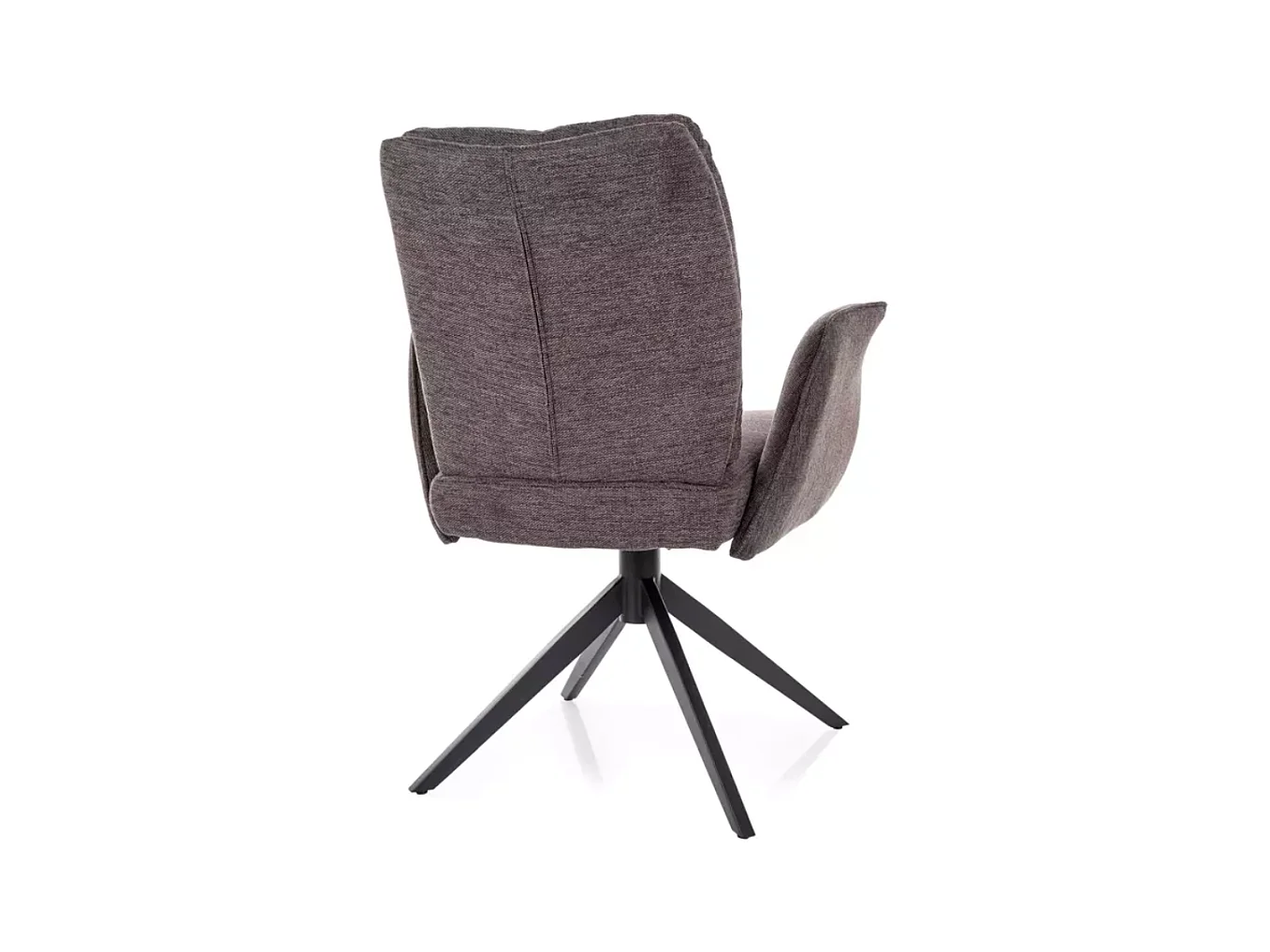 Chaise pivotante cappuccino avec accoudoirs, piètement noir et ressorts LOPAZY