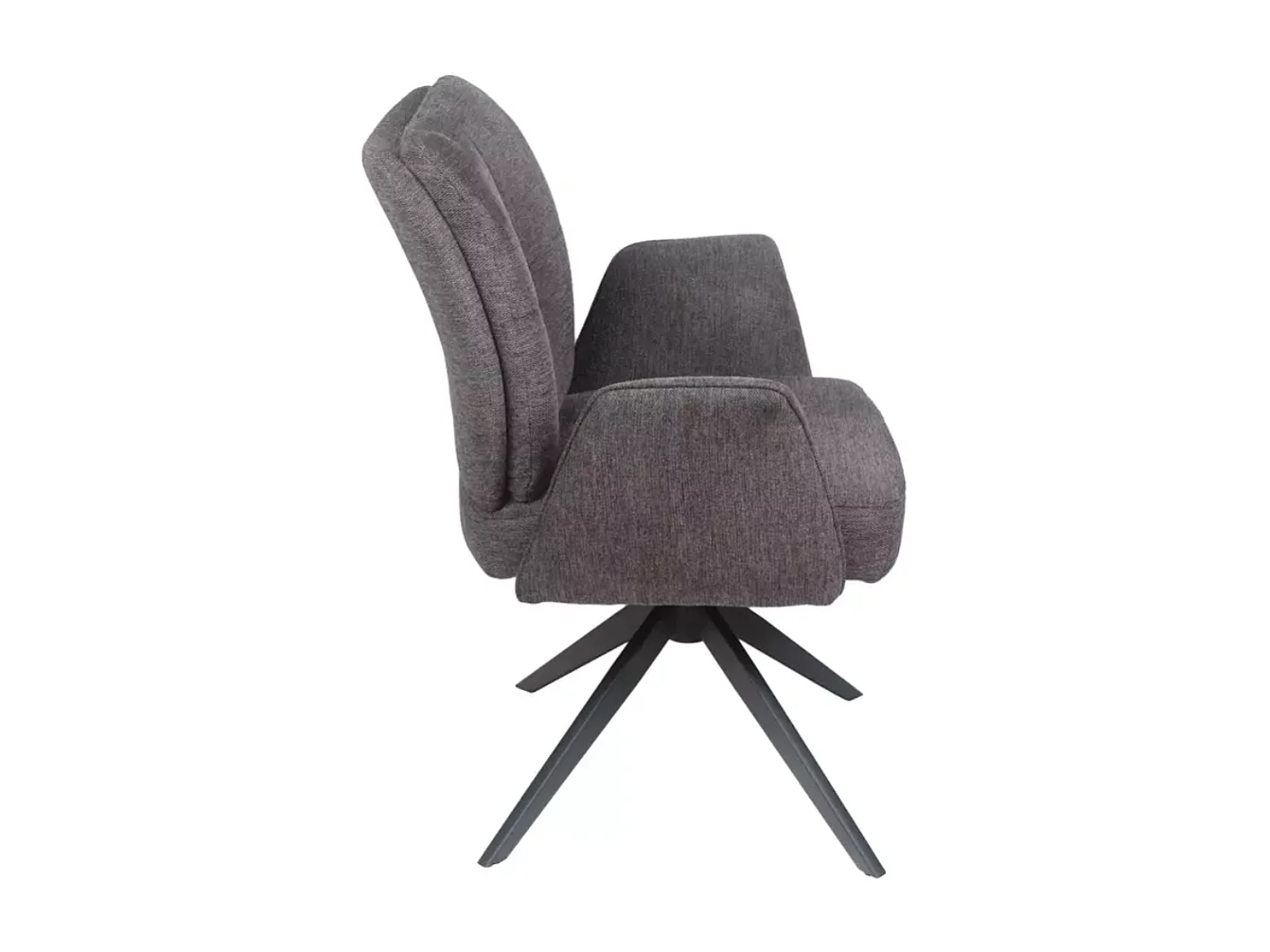 Chaise pivotante cappuccino avec accoudoirs, piètement noir et ressorts LOPAZY