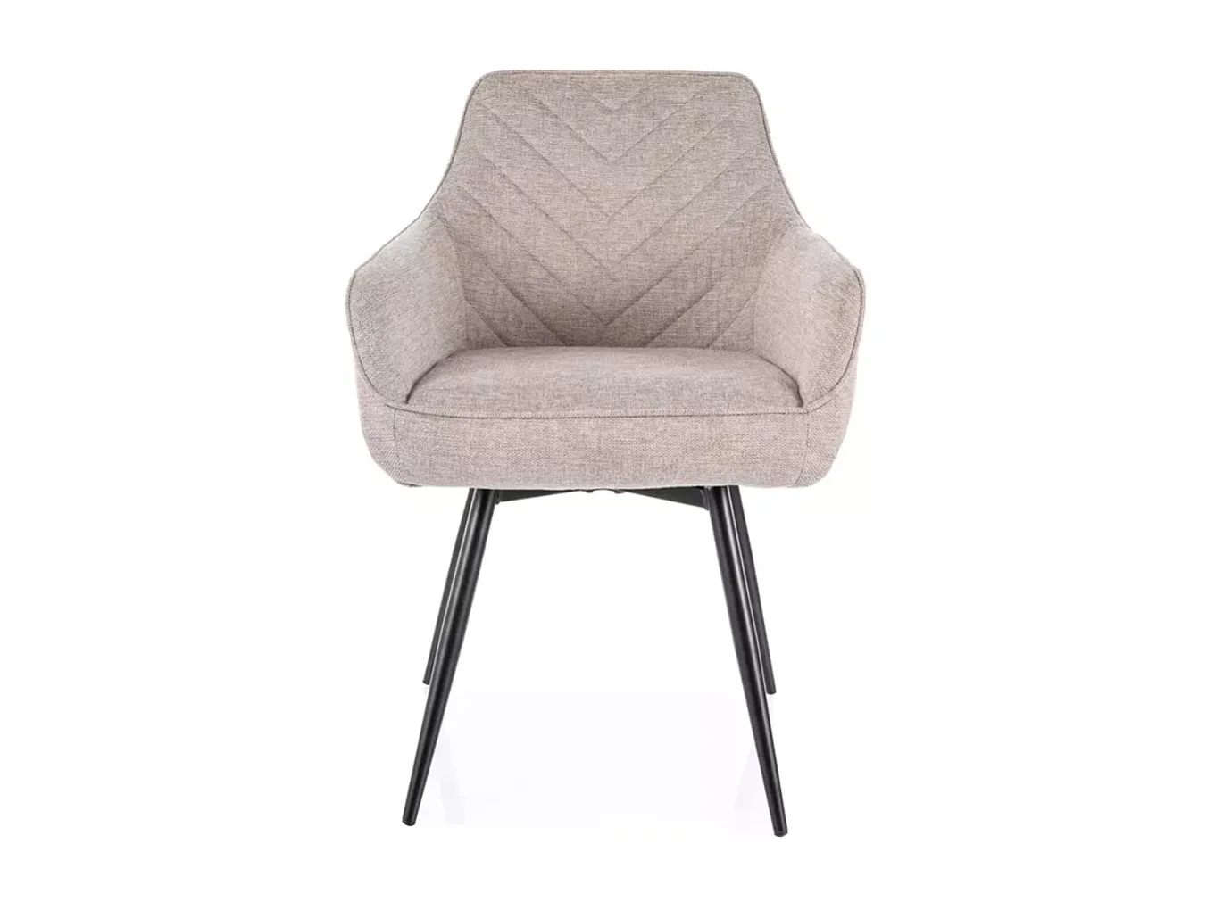 Chaise beige en tissu et métal noir pivotante à retour automatique SOLIFE