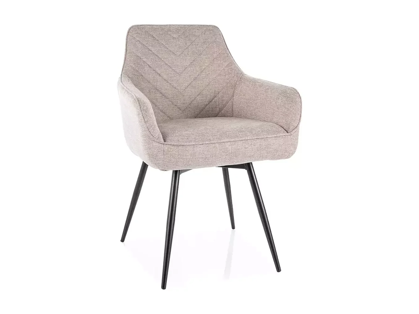 Chaise beige en tissu et métal noir pivotante à retour automatique SOLIFE