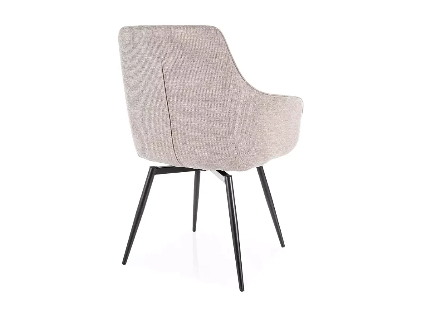 Chaise beige en tissu et métal noir pivotante à retour automatique SOLIFE