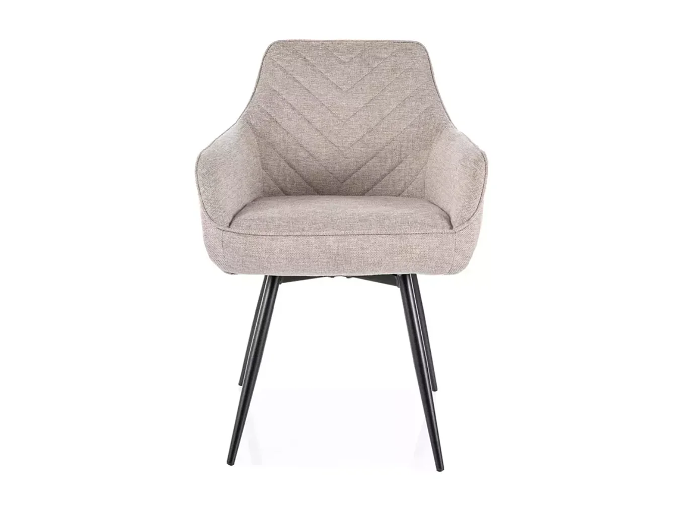 Chaise beige en tissu et métal noir pivotante à retour automatique SOLIFE