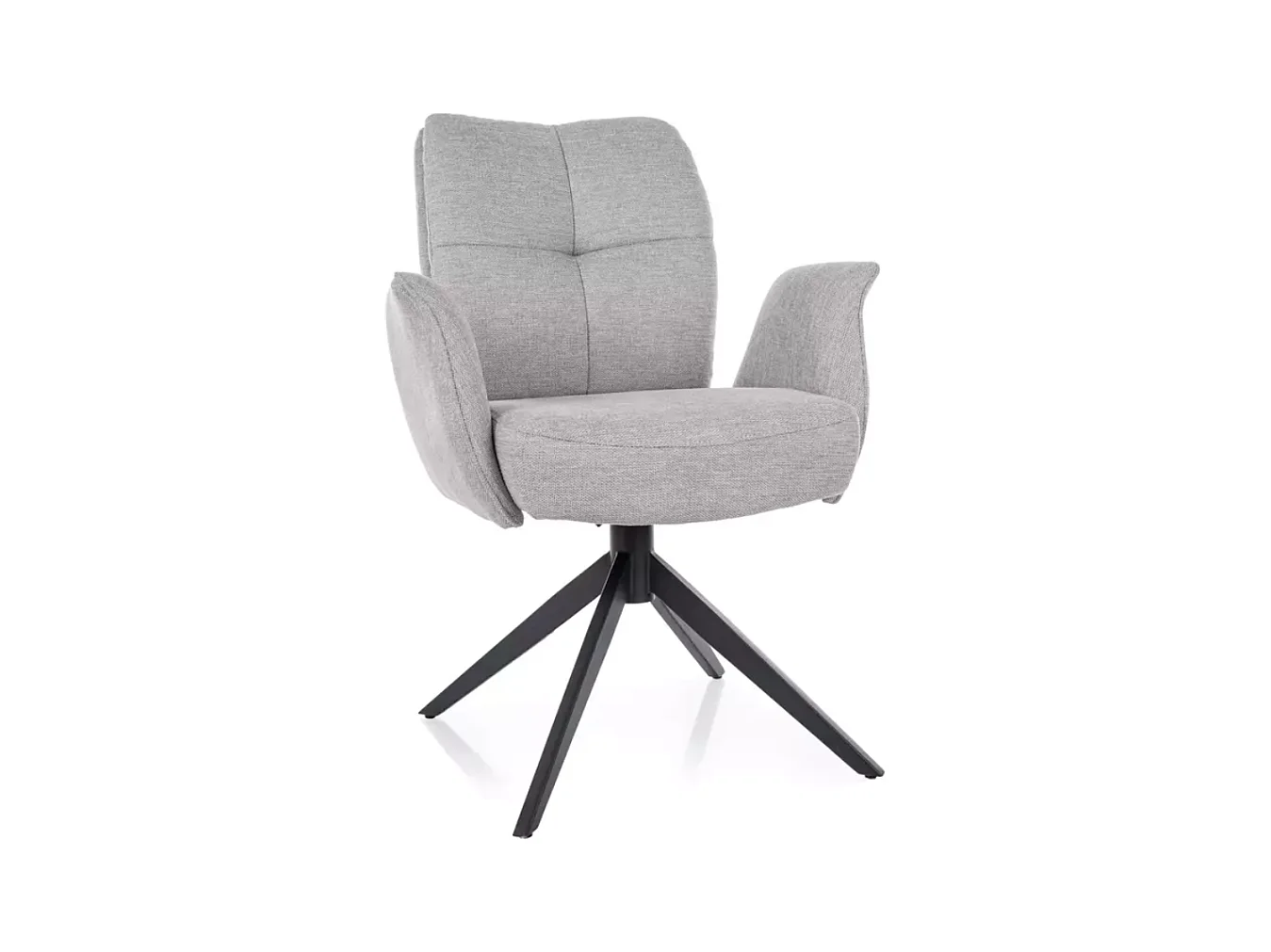 Chaise pivotante en tissu gris avec retour automatique et ressorts ensachés LOPAZY