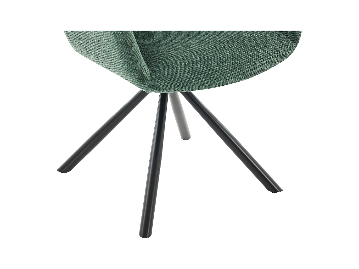 Conjunto de 6 cadeiras com apoios de braço em tecido texturizado e metal preto - Verde - CILIENO