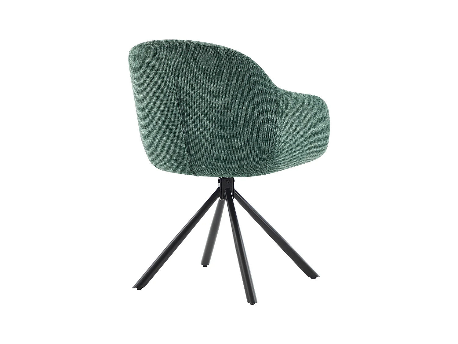 Conjunto de 6 cadeiras com apoios de braço em tecido texturizado e metal preto - Verde - CILIENO