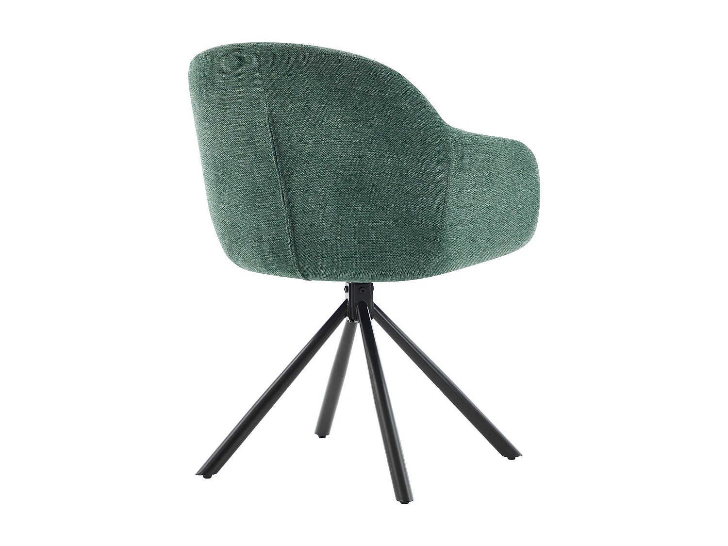 Lot de 6 chaises avec accoudoirs en tissu texturé et métal noir - Vert - CILIENO