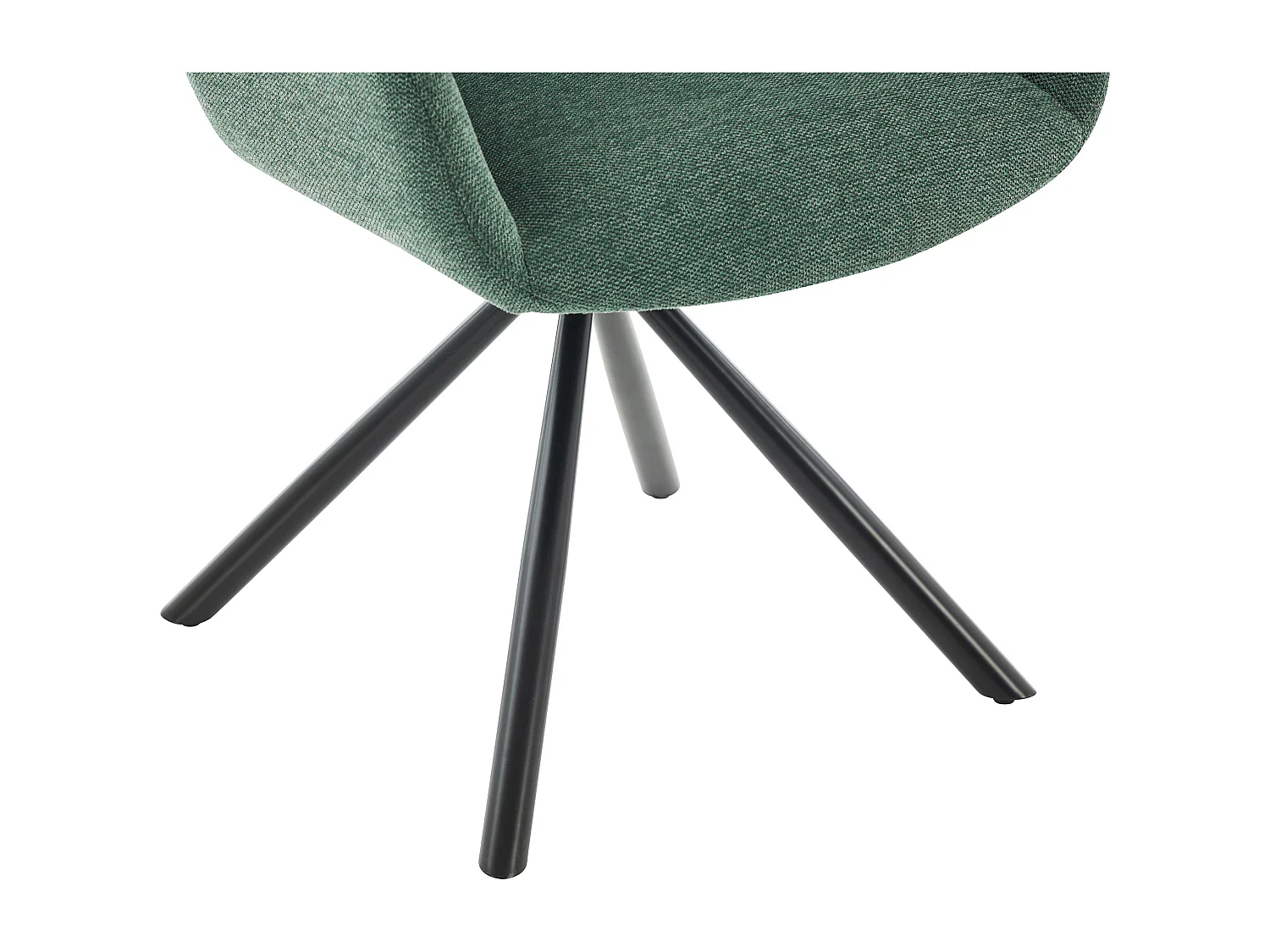 Lot de 6 chaises avec accoudoirs en tissu texturé et métal noir - Vert - CILIENO