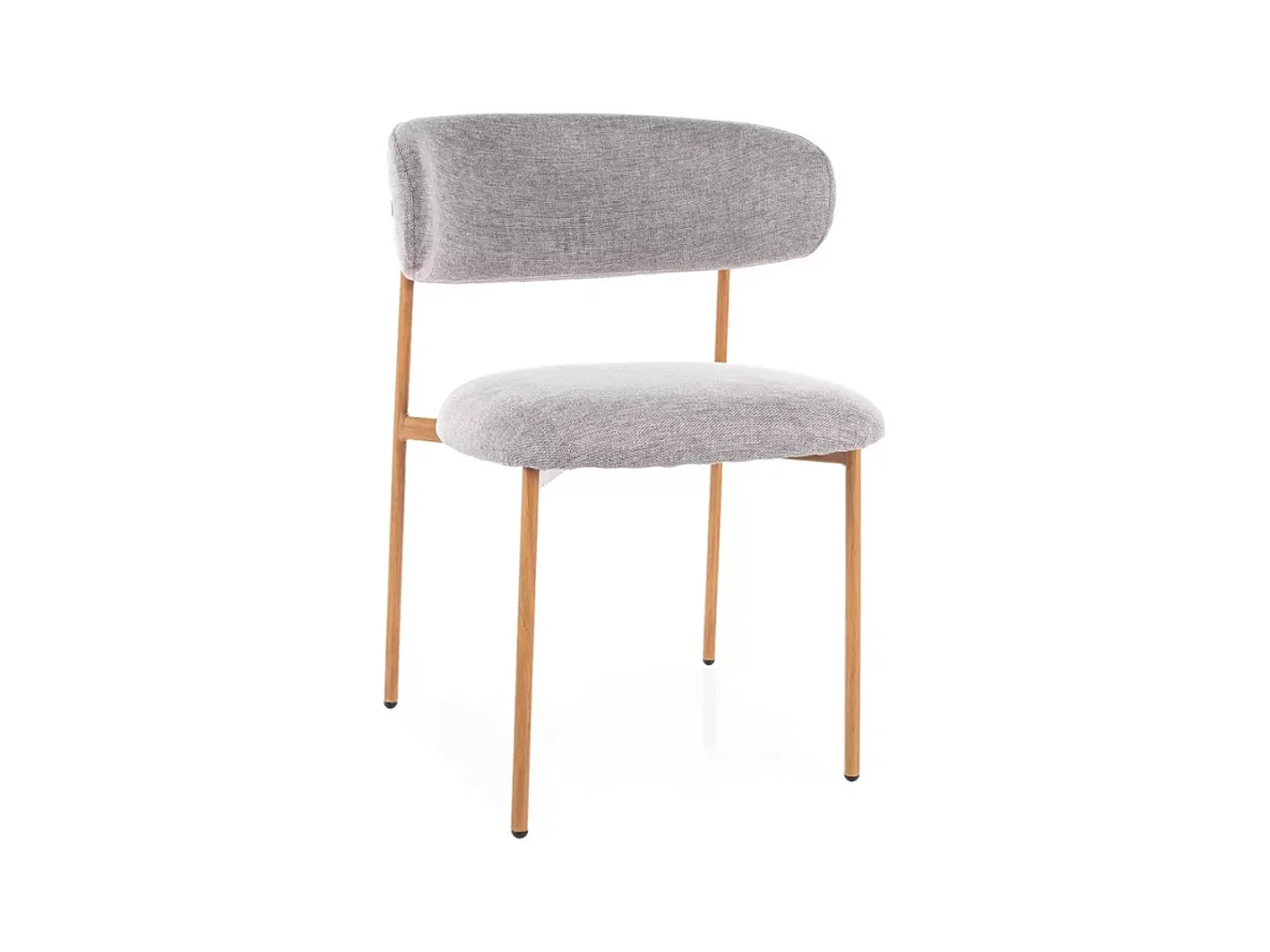 Chaise tissu en gris et piétement métal chêne confort doux et design JONAZ