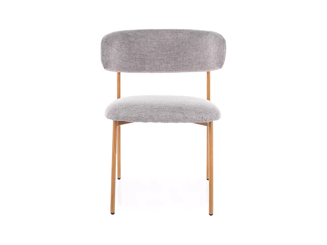 Chaise tissu en gris et piétement métal chêne confort doux et design JONAZ