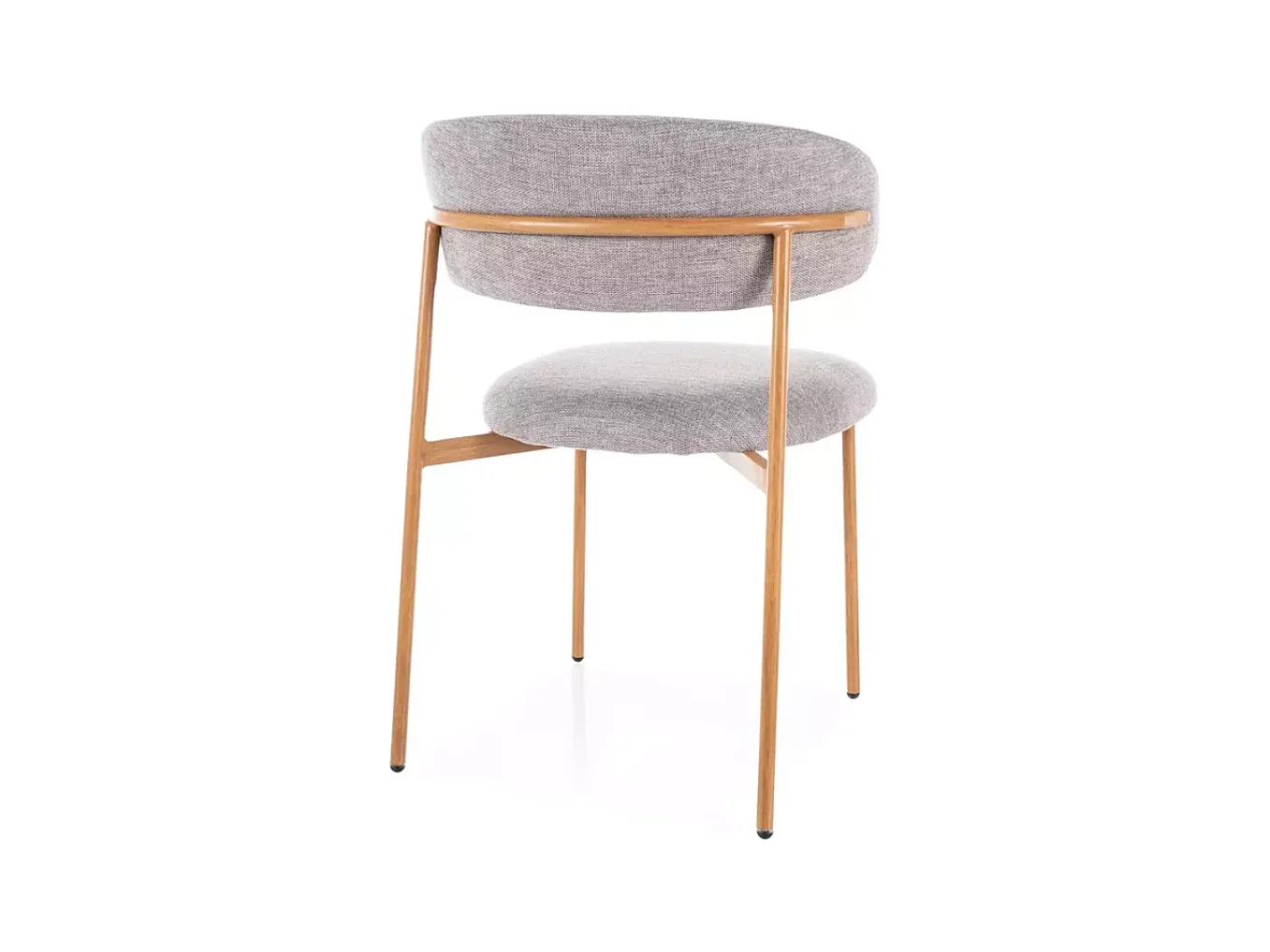 Chaise tissu en gris et piétement métal chêne confort doux et design JONAZ